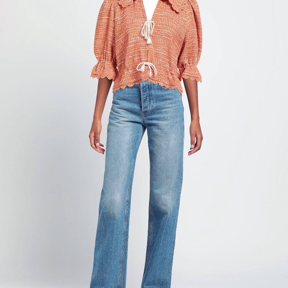 Maje coral tweed scalloped sweater 6 NWT - Picture 4 of 10